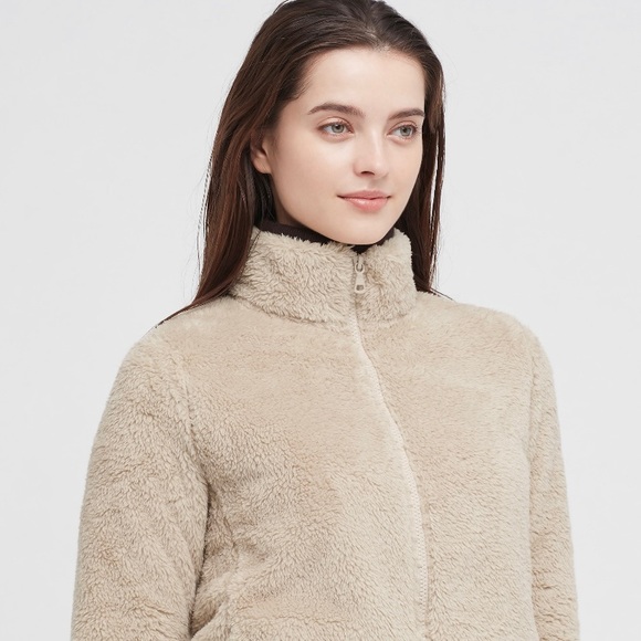 Uniqlo Fluffy Yarn Fleece Full-Zip Jacket - Brown - Picture 4 of 7